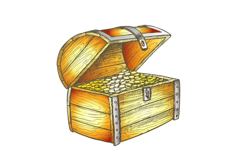 treasure-chest-heap-golden-coins-color-vector