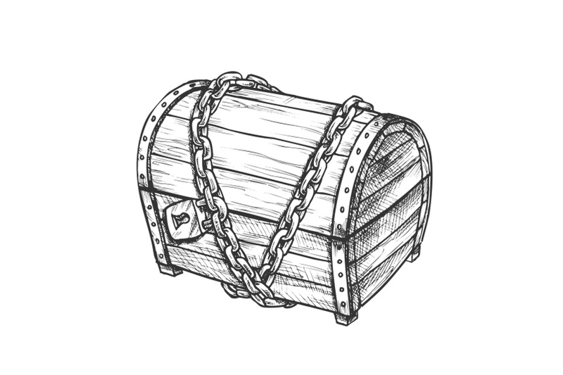 treasure-chest-with-padlock-monochrome-vector