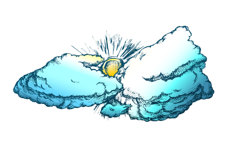 fluffy-cloud-and-sun-in-warm-weather-retro-vector