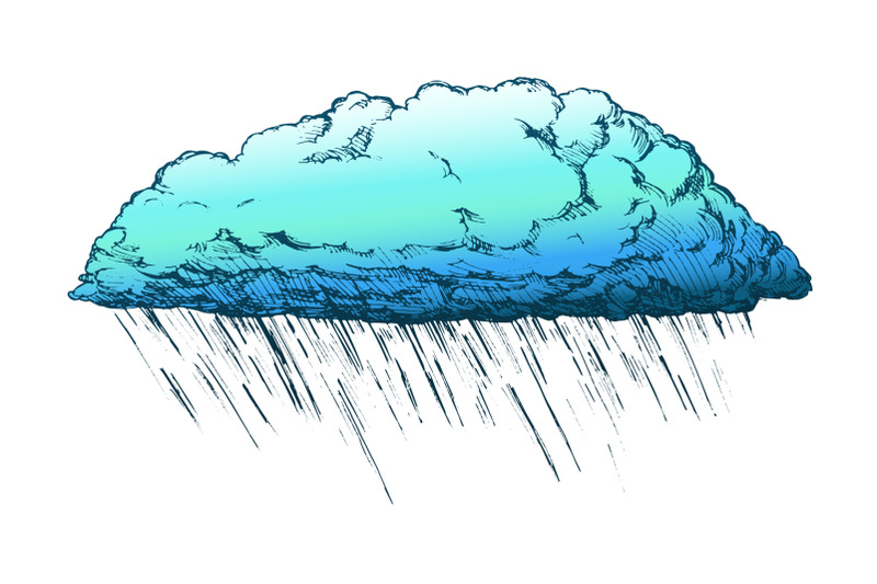 rainy-cloud-and-falling-water-drop-retro-vector