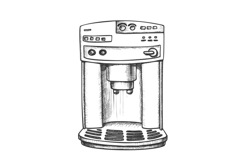 coffee-maker-machine-front-view-monochrome-vector