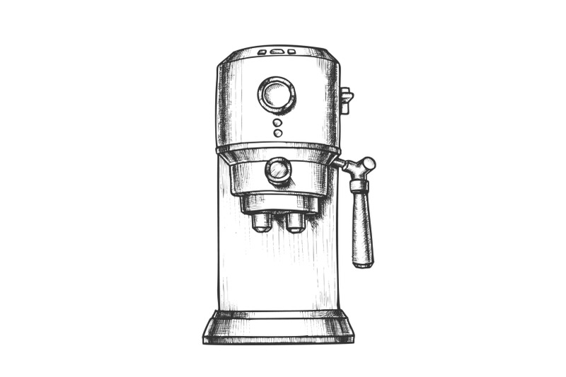 espresso-machine-front-view-monochrome-vector