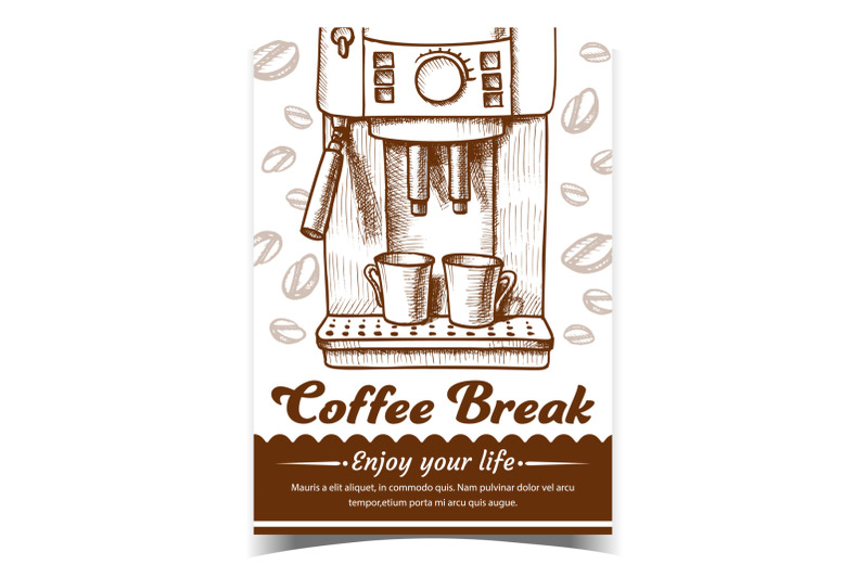 espresso-machine-with-two-cups-drawn-poster-vector