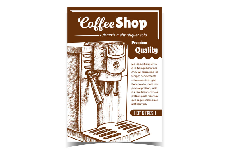 coffee-machine-for-brew-hot-drink-poster-vector