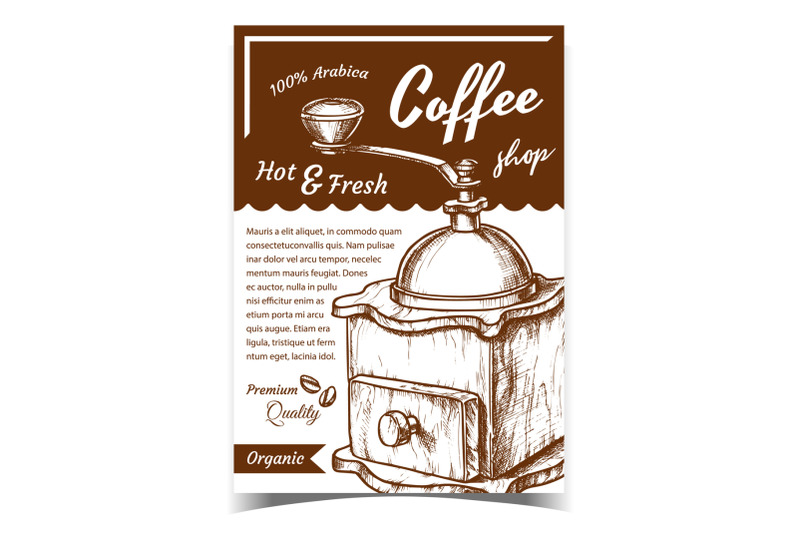 ancient-wooden-manual-coffee-grinder-poster-vector