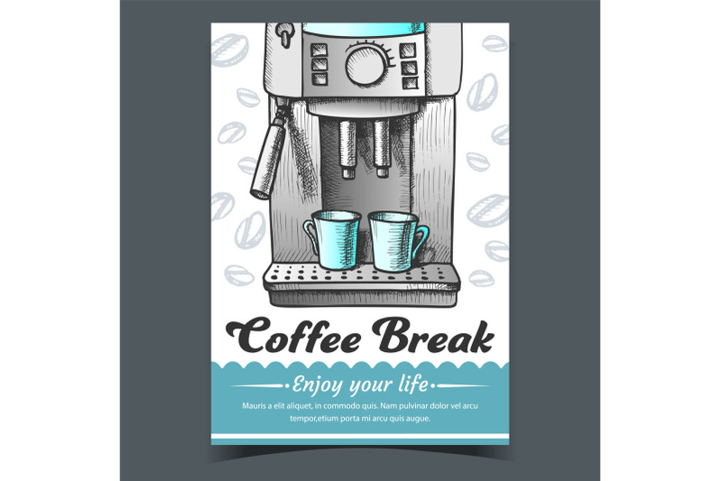 espresso-machine-with-two-cups-drawn-poster-vector