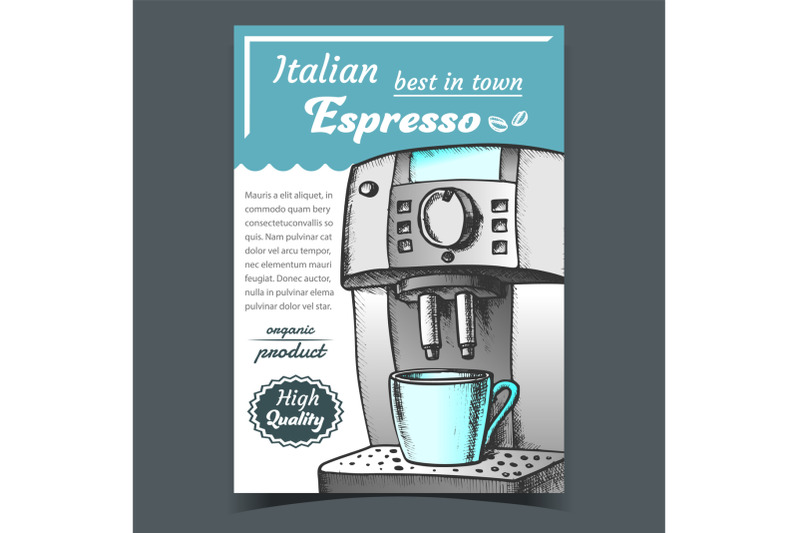 coffee-automatic-machine-with-cup-poster-vector