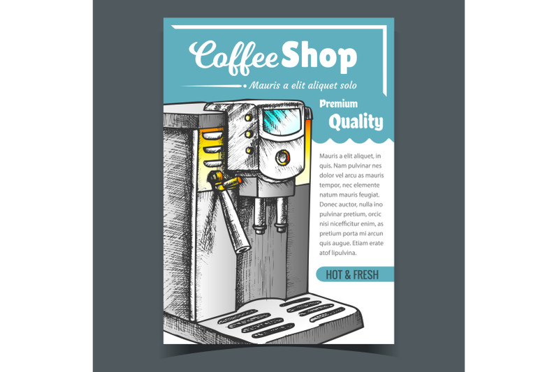 coffee-machine-for-brew-hot-drink-poster-vector