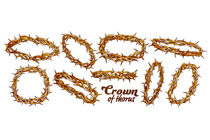 crown-of-thorns-religious-symbols-set-color-vector