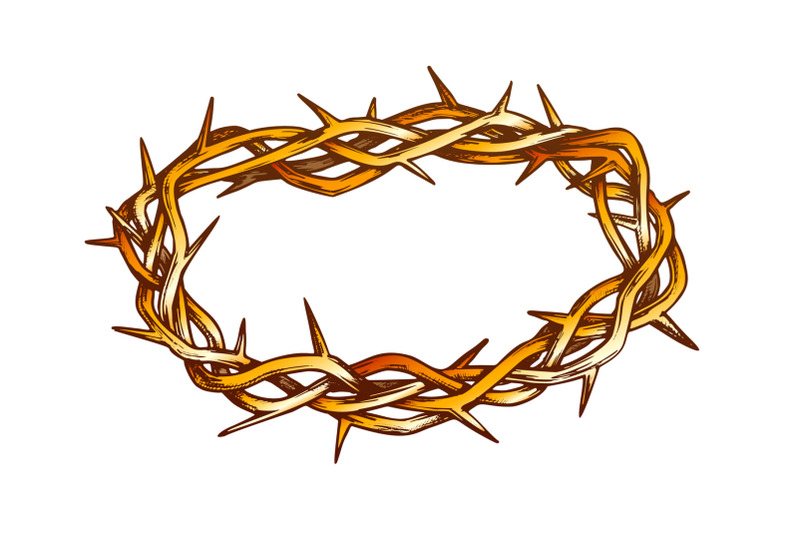 crown-of-thorns-antique-tool-for-pain-color-vector
