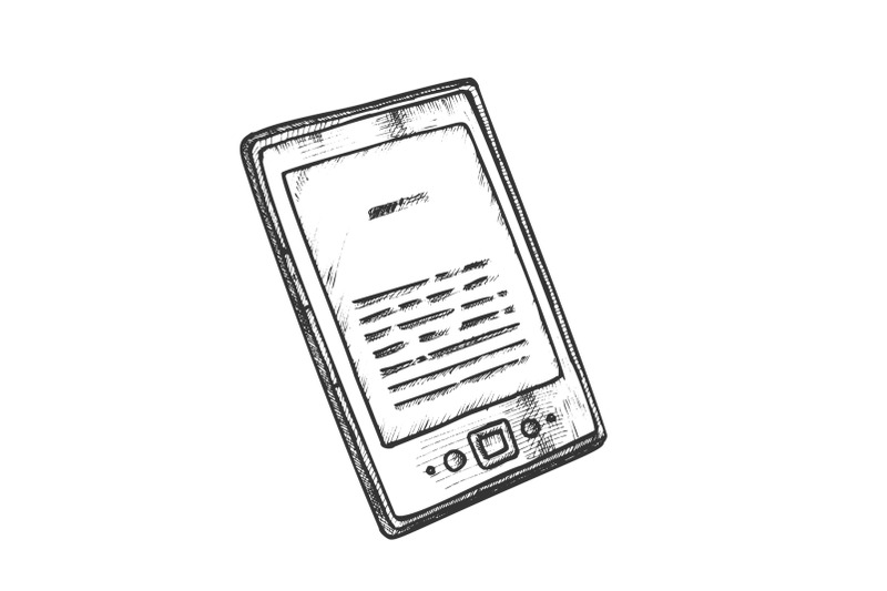 electronic-book-digital-gadget-monochrome-vector