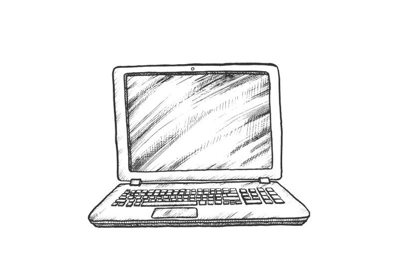 laptop-computer-digital-gadget-monochrome-vector