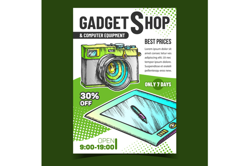 gadget-shop-creative-advertising-poster-vector