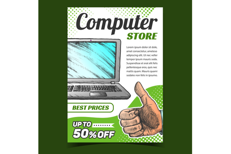 computer-store-creative-advertising-banner-vector