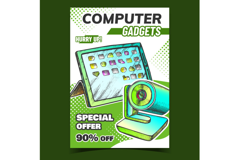 computer-gadgets-creative-advertise-poster-vector