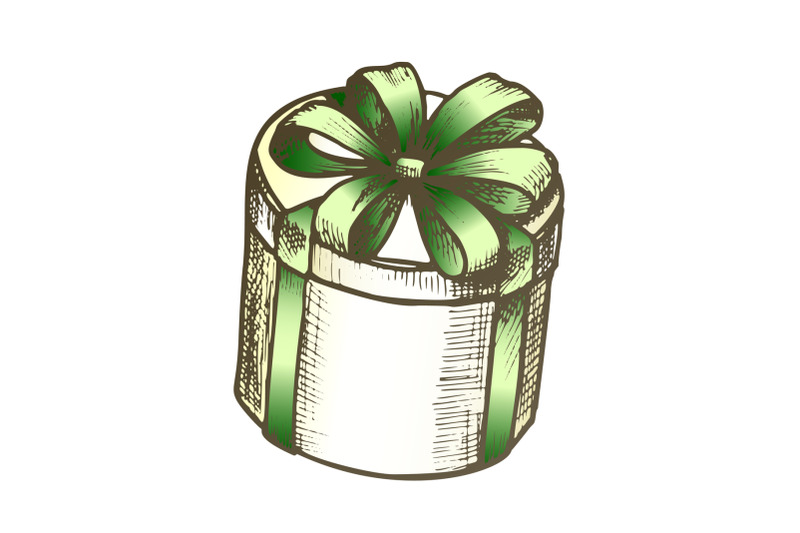 gift-box-tall-round-shape-with-ribbon-color-vector