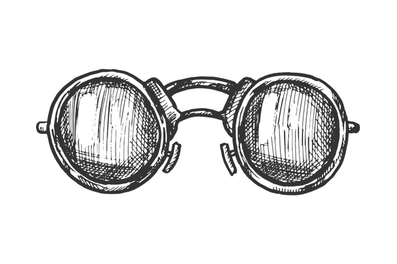 glasses-round-form-lenses-accessory-ink-vector