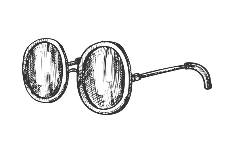 glasses-round-shape-lens-accessory-ink-vector