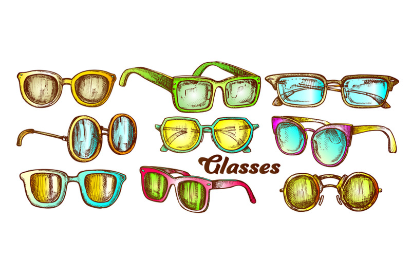 glasses-fashion-accessory-color-set-vector