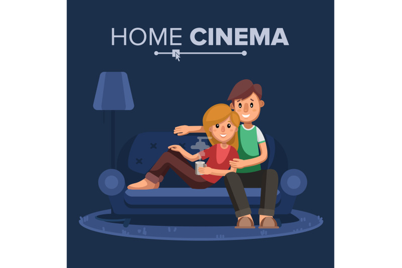 young-people-watching-tv-vector-drink-coffee-relax-at-home-on-couch-remote-control-for-tv-movie-isolated-on-white-cartoon-character-illustration