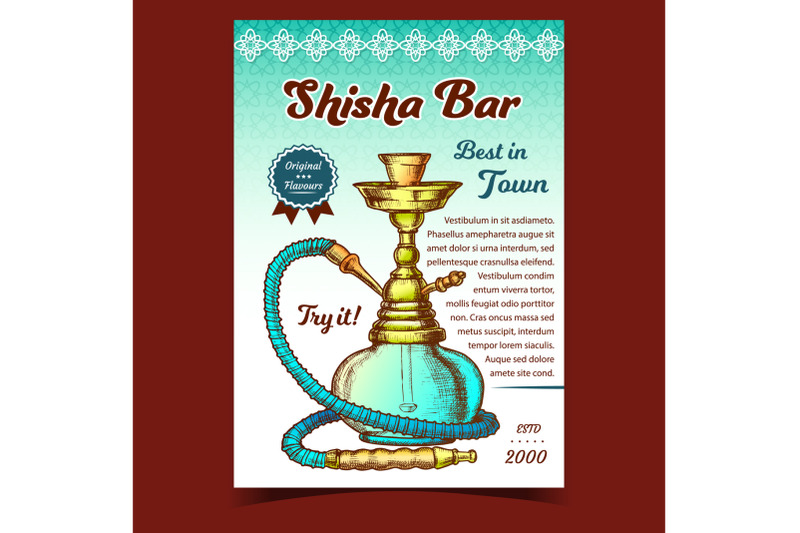 shisha-relaxation-bar-advertising-banner-vector