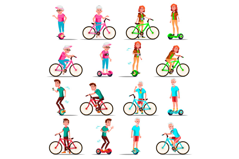 people-riding-hoverboard-bicycle-vector-city-bike-outdoor-sport-activity-gyro-scooter-activity-two-wheel-electric-self-balancing-scooter-eco-friendly-isolated-illustration