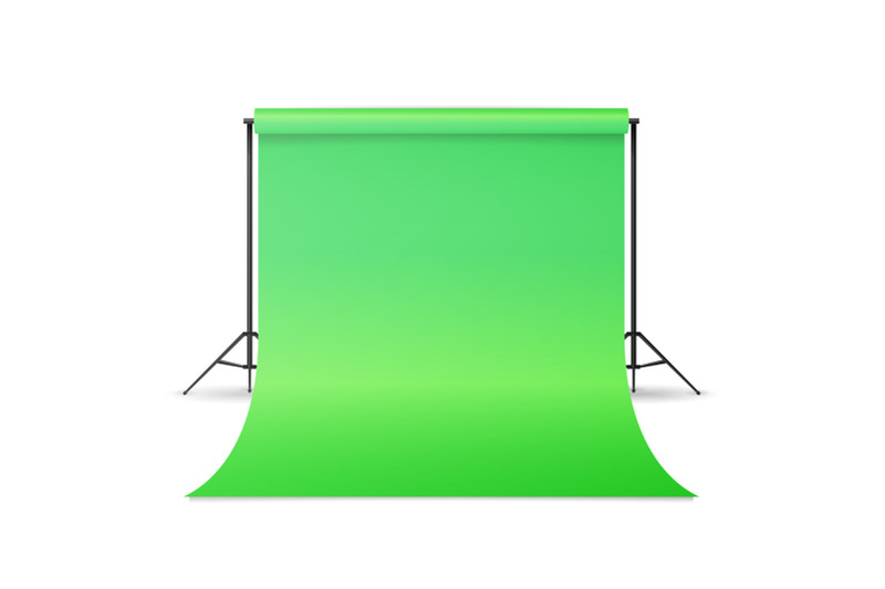 empty-photo-studio-hromakey-vector-modern-photo-studio-green-backdrop-stand-tripods-isolated-illustration