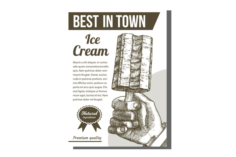 hand-holding-ice-cream-on-stick-poster-vector