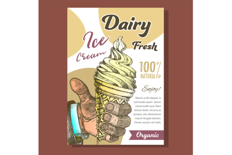 man-hand-holding-ice-cream-cone-poster-vector