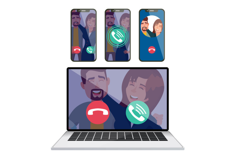 ip-telephony-vector-laptop-display-screen-mobile-smartphone-receiving-incoming-call-calling-service-application-digital-video-conversation-friends-communication-voice-over-ip-illustration