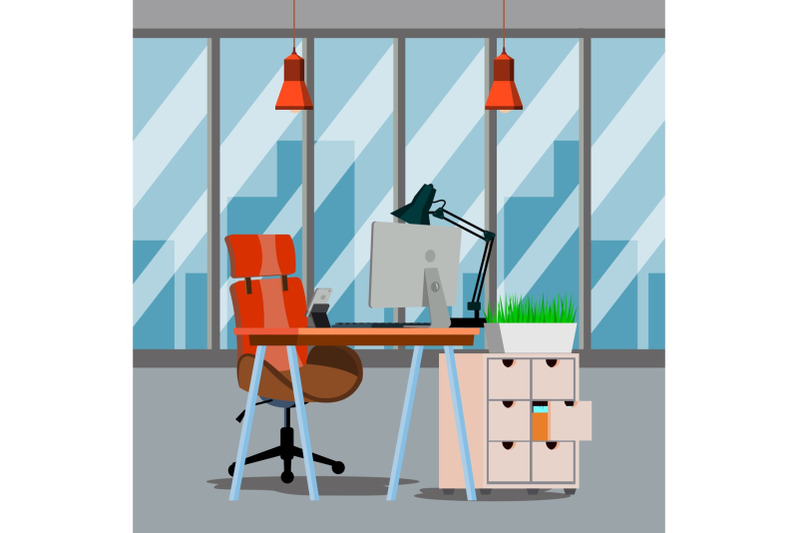 office-interior-vector-modern-business-workspace-office-with-furniture-flat-illustration