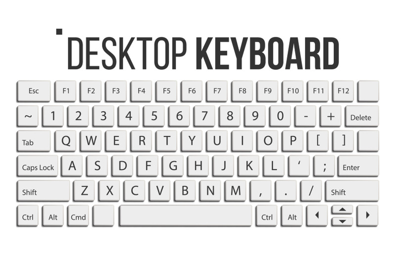 keyboard-isolated-vector-layout-template-classic-keyboard-white-buttons-computer-desktop-electronic-device-isolated-on-white-realistic-illustration