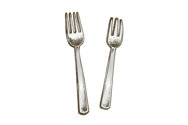 forks-metallic-meal-kitchenware-color-vector