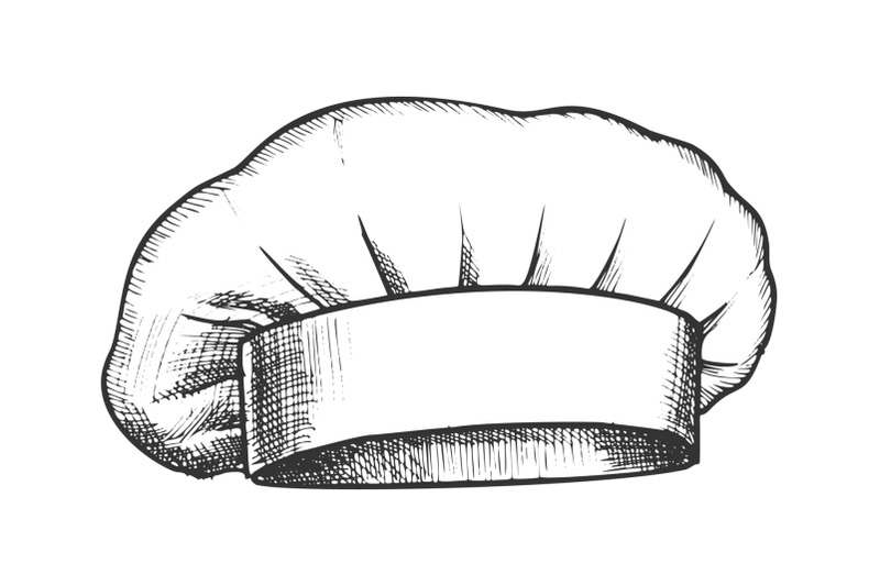 chef-hat-professional-cooker-clothing-ink-vector