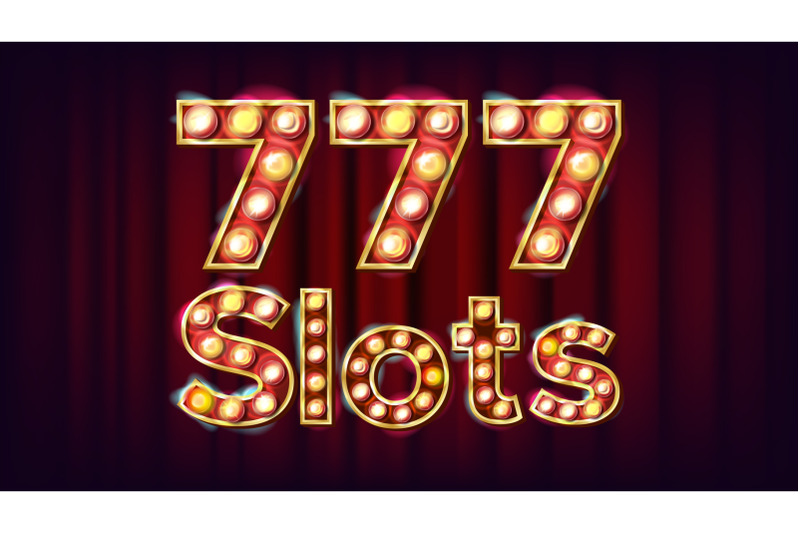 777-slots-banner-vector-casino-vintage-style-illuminated-light-for-advertising-design-classic-illustration