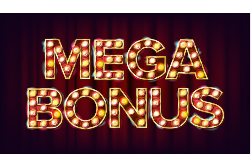 mega-bonus-banner-vector-casino-vintage-golden-illuminated-neon-light-for-slot-machines-signboard-design-fortune-illustration