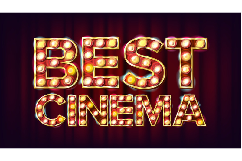 best-cinema-background-vector-theater-cinema-golden-illuminated-neon-light-vintage-illustration