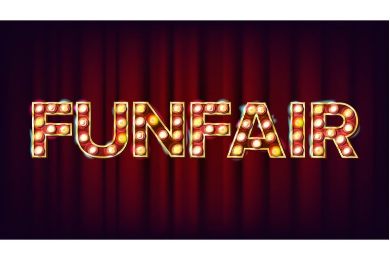 funfair-banner-sign-vector-for-banner-poster-design-circus-lamp-background-vintage-illustration