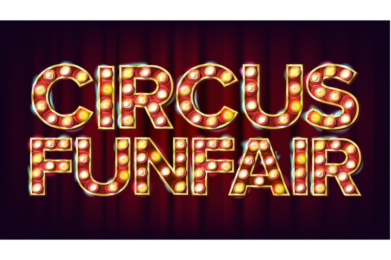 circus-funfair-banner-sign-vector-for-party-festival-signboard-design-for-brochure-party-design-circus-style-vintage-golden-illuminated-neon-light-classic-illustration