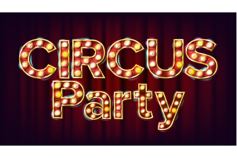 circus-party-banner-sign-vector-for-traditional-design-circus-style-glowing-lamps-vintage-illustration