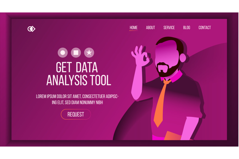 data-landing-page-concept-vector-man-main-website-page-design-digital-office-modern-style-analyzing-statistics-developer-interface-template-illustration