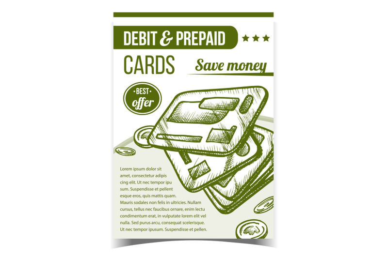 debit-and-prepaid-cards-advertising-poster-vector