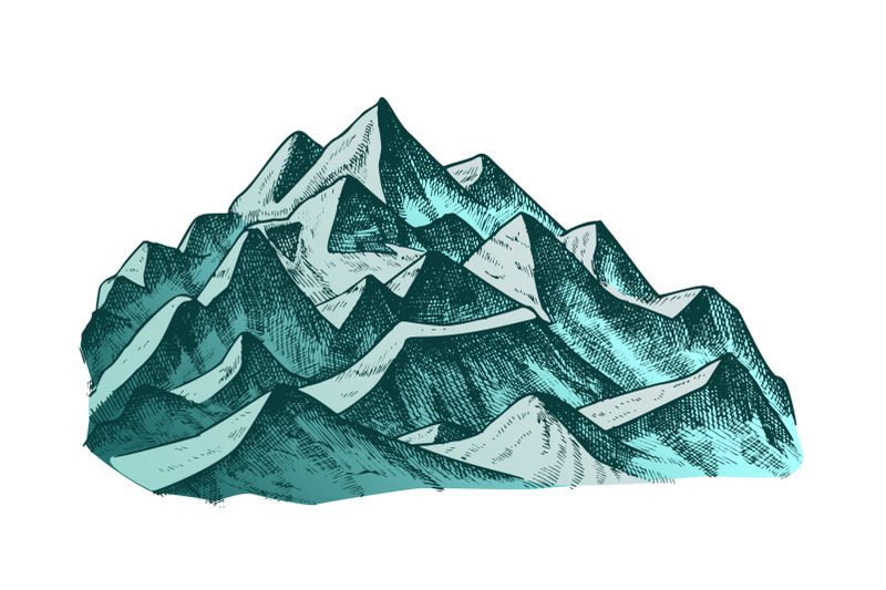 summit-of-mountain-landscape-ink-color-vector