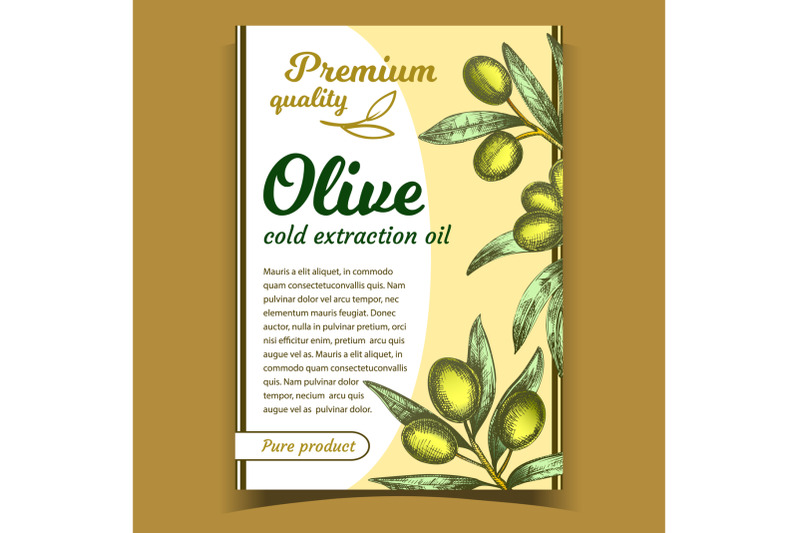 olive-oil-premium-quality-product-poster-vector