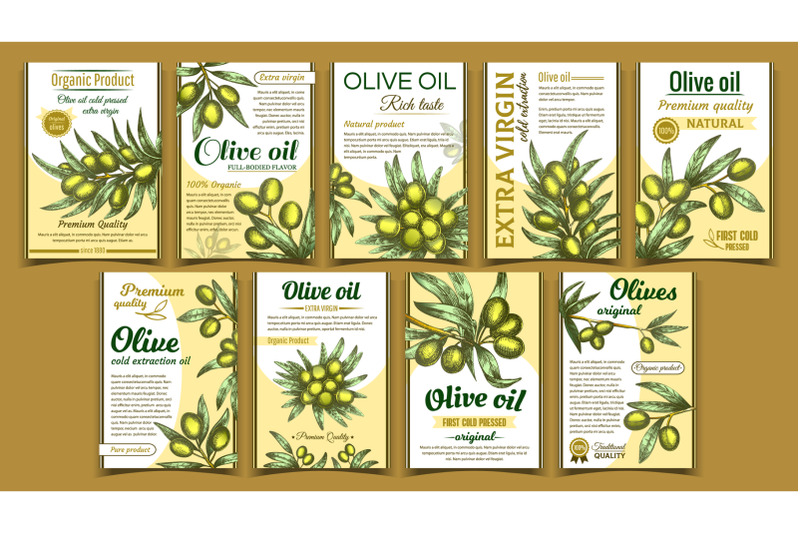 olives-original-organic-product-poster-set-vector