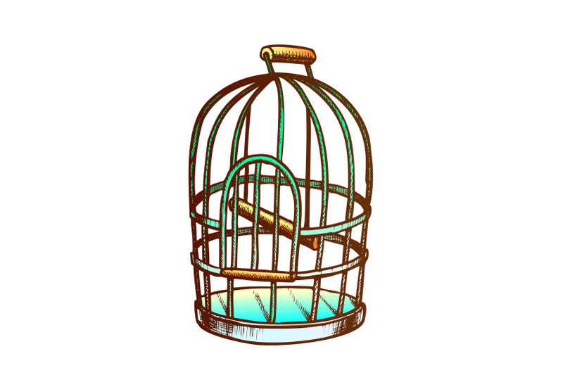 birdcage-for-domestic-parrot-monochrome-vector