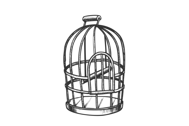 birdcage-for-domestic-parrot-monochrome-vector