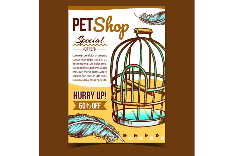 pet-shop-with-birdcage-advertising-poster-vector