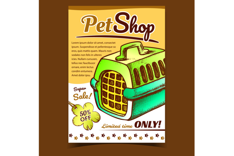 pet-shop-animal-transportation-box-banner-vector