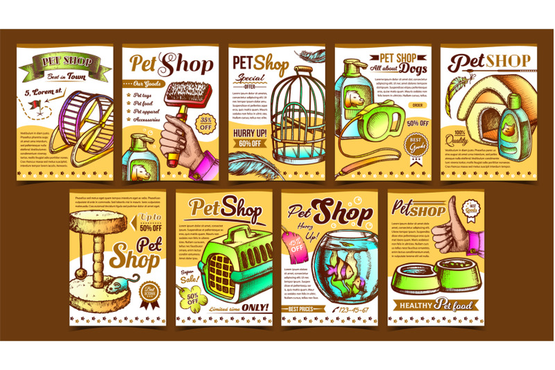 pet-shop-assortment-advertising-posters-vector